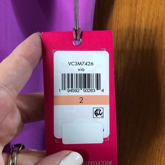 NWT Vince Camuto Halter Ruffle Front Crêpe Sleeveless Sheath Dress - 2 - Picture 11 of 13